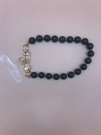 Telefoonkoord kralen - Donker bruin