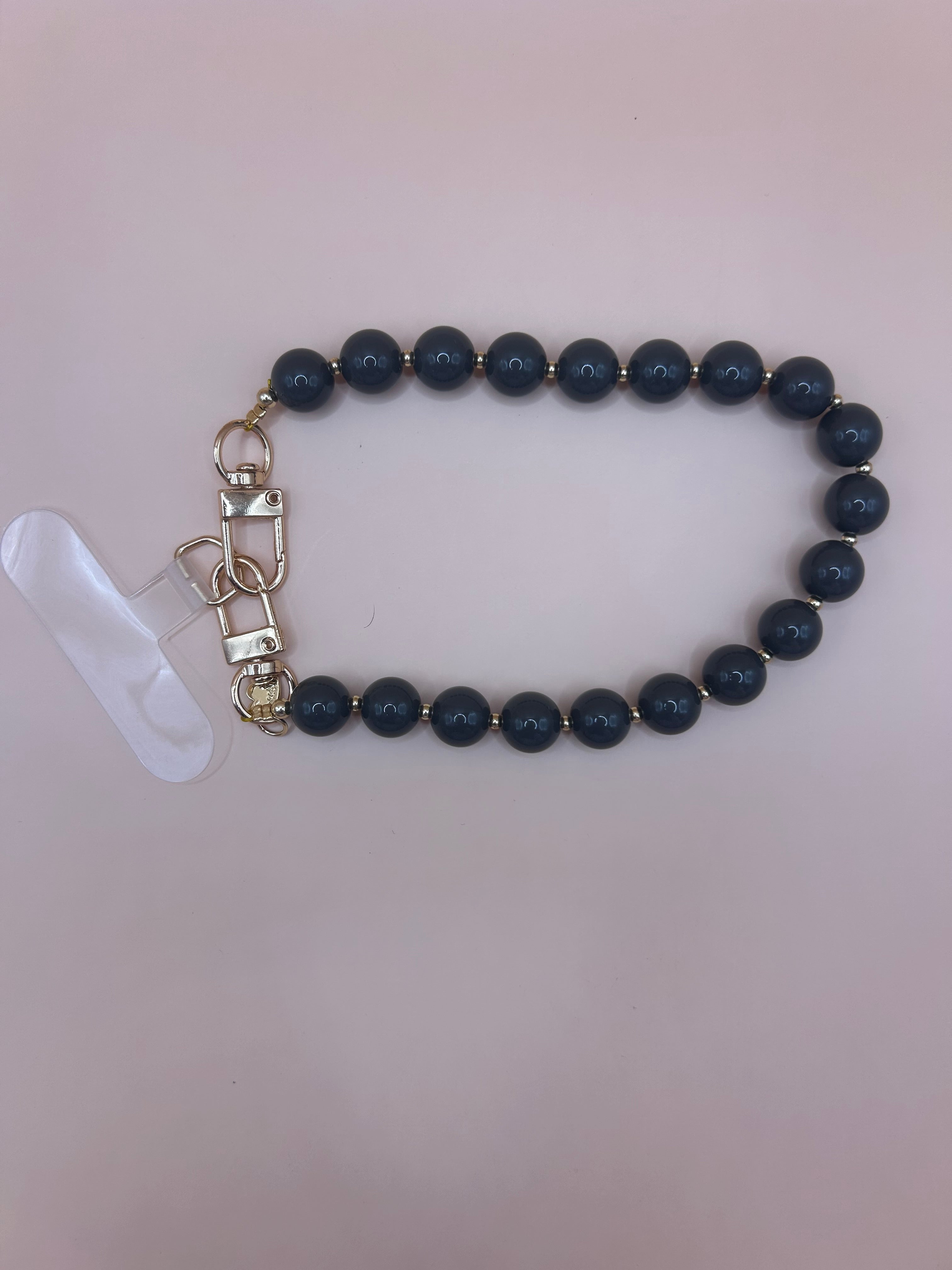 Telefoonkoord kralen - Donker bruin