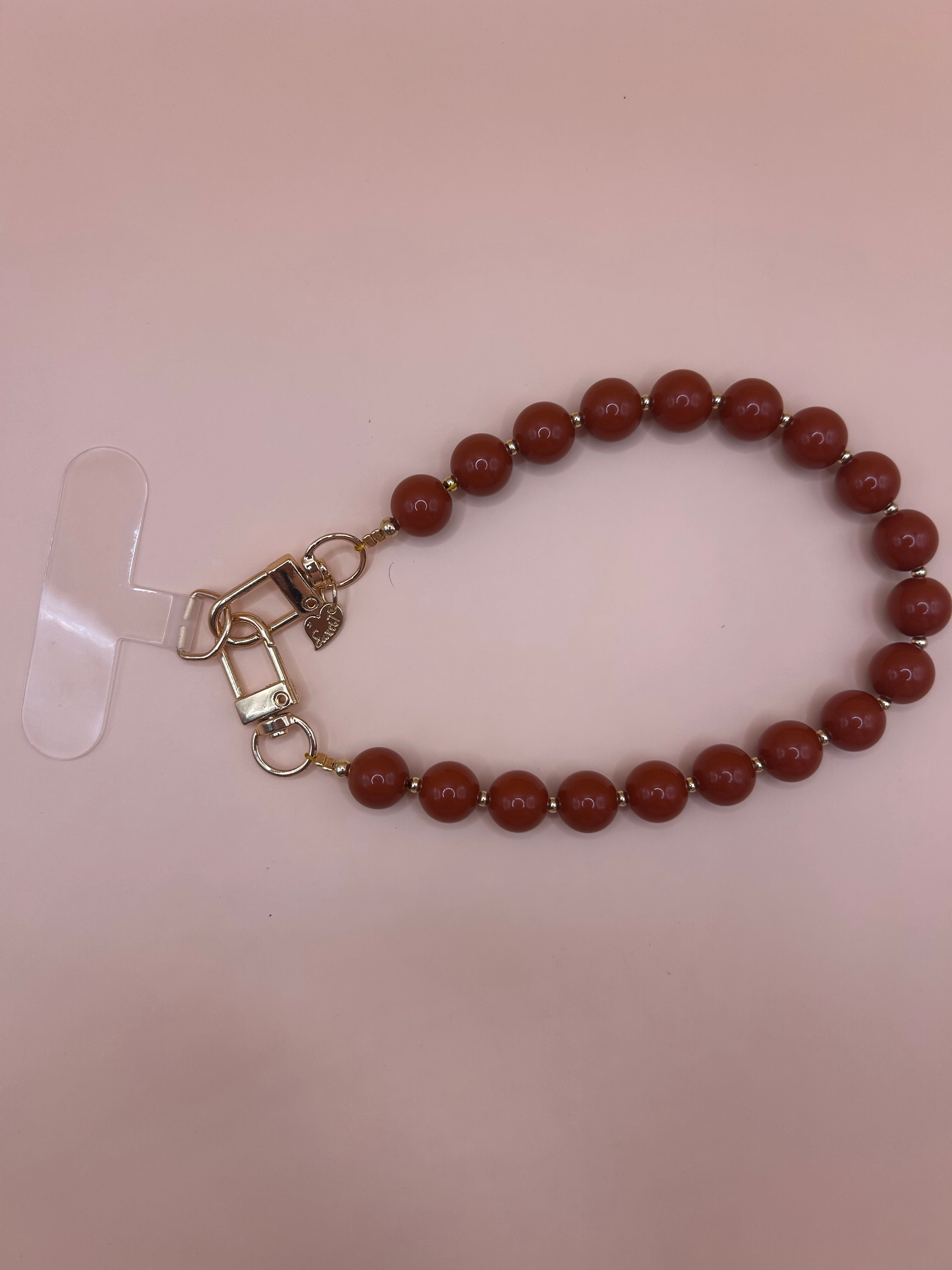 Telefoonkoord kralen - Rood