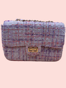 Tweed Glam Shoulderbag- Roze
