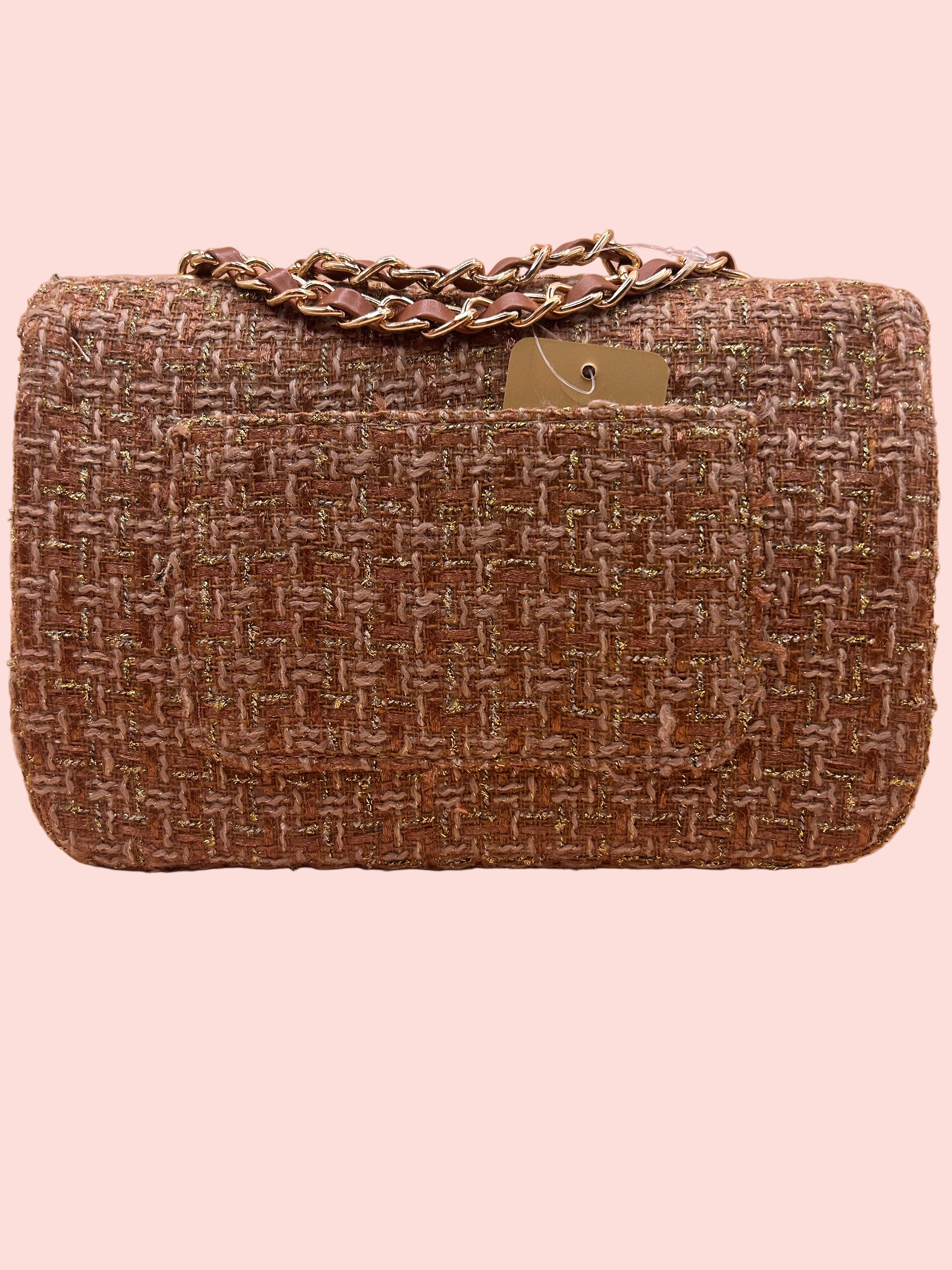 Tweed Glam shoulderbag- Coffee