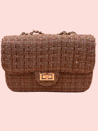 Tweed Glam shoulderbag- Coffee